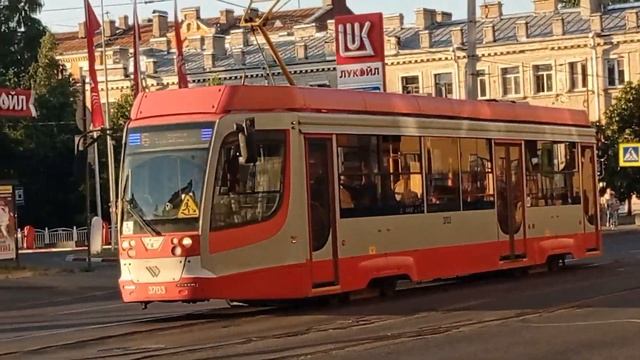 #СПб | Трамвай КТМ-23 (71-623-03), борт. 3703, маршрут 6 смотреть онлайн