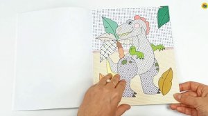 ВОДНАЯ РАСКРАСКА с цветными элементами. ДИНОЗАВРИКИ