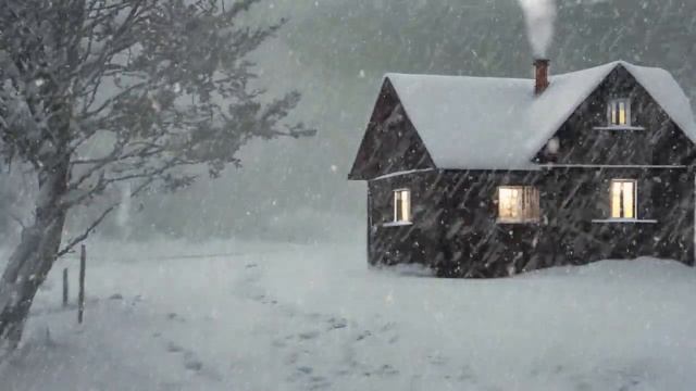 Heavy Snowstorm Sounds in a Mountain House | Snowstorm Ambient Sounds for Relaxation & Study смотреть онлайн