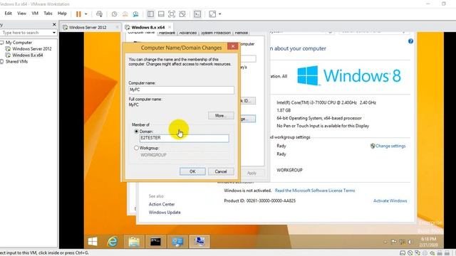How to join domain on window server 2012. смотреть онлайн