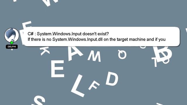 C# : System.Windows.Input doesn't exist? смотреть онлайн