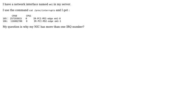 Unix & Linux: CentOS: a network interface with multiple IRQ numbers? смотреть онлайн