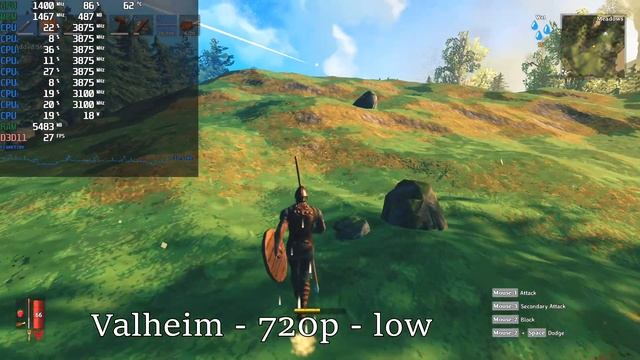 Valheim - Benchmark - Ryzen R5 3400G - (Preset: DX11 / Low - 720p) смотреть онлайн