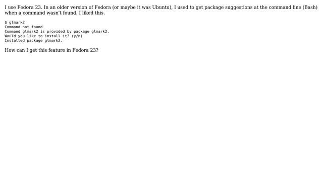 Unix & Linux: How to get automatic package suggestions at command line? смотреть онлайн