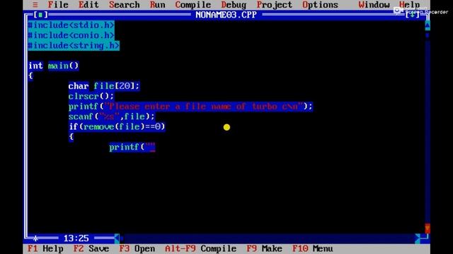 Program to Delete- Saved file in Turbo C++ / C смотреть онлайн