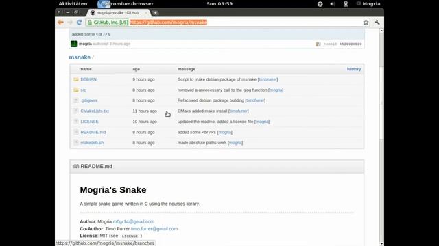 msnake - Mein Snake Game in C (ncurses) / how to install смотреть онлайн