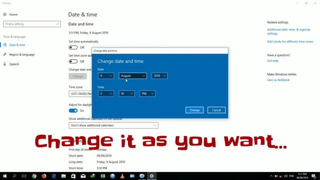 HOW TO CHANGE DATE AND TIME IN WINDOWS 10 смотреть онлайн