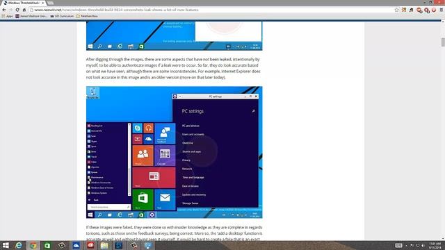 Windows 9 Threshold Screenshots Leak смотреть онлайн