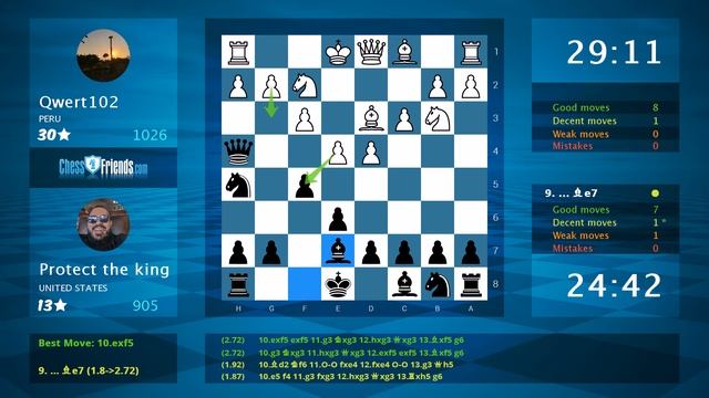 Chess Game Analysis: Qwert102 - Protect the king : 0-1 (By ChessFriends.com) смотреть онлайн