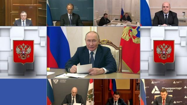 Президент России Владимир Путин в режиме видеоконференции проводит совещание по экономике смотреть онлайн