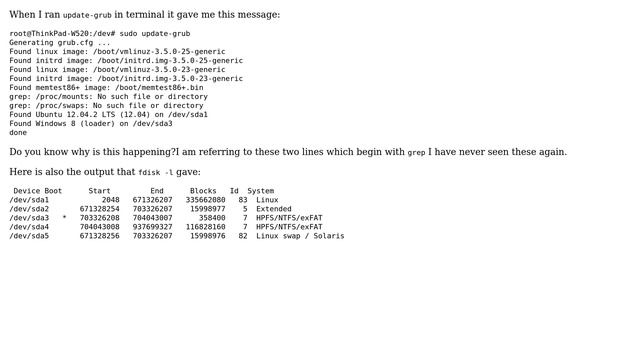 Problem when generating grub.cfg смотреть онлайн