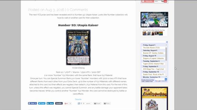 New YCS 2016 Prize Card! - Number 93: Utopia Kaiser смотреть онлайн