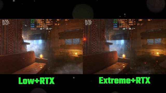RTX 3050 (60w) Notebook - Metro Exodus Enhanced Edition - Preset: Low RTX vs Preset: Extreme RTX. смотреть онлайн