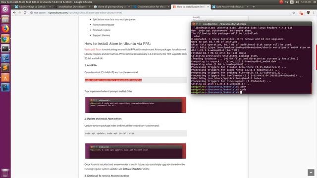 Installing Atom code editor on Ubuntu 16.04 смотреть онлайн