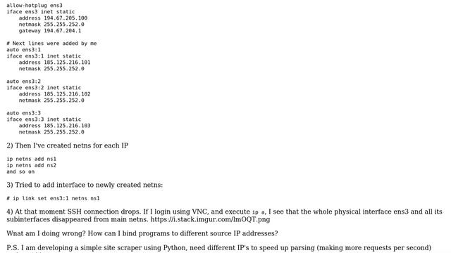 Linux netns: run different commands with different IP's on one physical interface смотреть онлайн