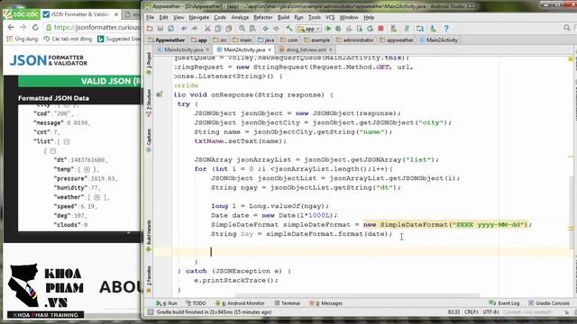 Android - Weather API - Bài 7: Đổ dữ liệu đọc về lên màn hình 2 смотреть онлайн
