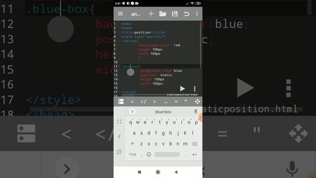 #HtmlCssTutorial10 CSS property|| position: static on Android mobile смотреть онлайн