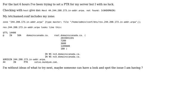 DevOps & SysAdmins: Trying to set PTR on CentOS 6.5 смотреть онлайн