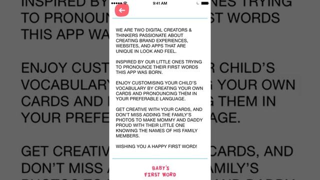 Baby's First Word IOS App.