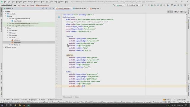 Tutorial Membuat Aplikasi Input Nama Menggunakan Android Studio смотреть онлайн
