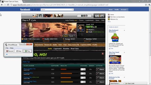 Mafia Wars,Mob wars, Pirate clan (AUTO HEAL) смотреть онлайн