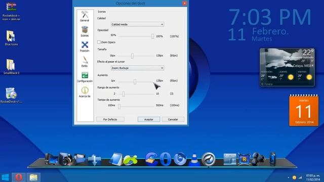 Rocketdock para windows 8.1, 8, 7, vista, xp, estilo SmallBlack0 iconos azules descargar instalar смотреть онлайн