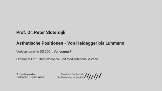 Ästhetische Positionen - Von Heidegger bis Luhmann (V7), Peter Sloterdijk, Wien, 2001 смотреть онлайн