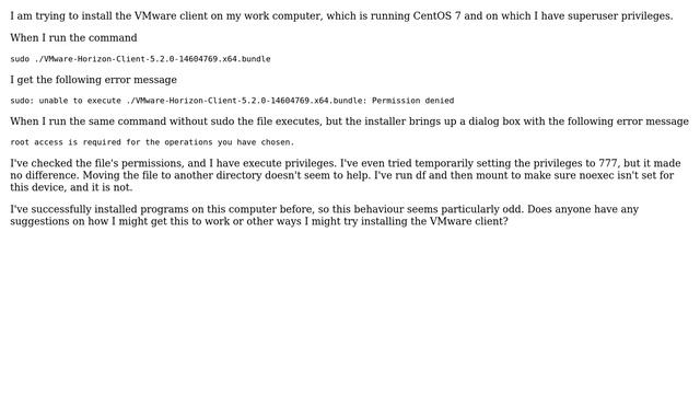 Unix & Linux: Unable to execute file with superuser priviliges смотреть онлайн