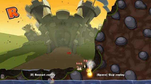 Worms:Reloaded - Awesome attack #1. смотреть онлайн