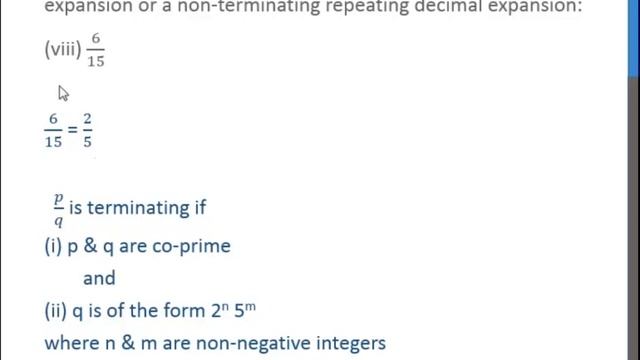 Without actually performing the long division, state whether (6/15) - Teachoo смотреть онлайн