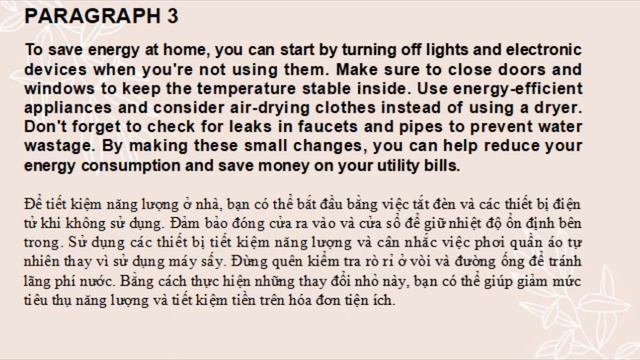 5 đoạn văn tiếng Anh mẫu chủ đề HOW TO SAVE ENERGY AT HOME | kèm audio | Tiếng Anh THCS смотреть онлайн