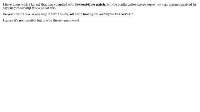 Unix & Linux: Enable CONFIG_PREEMPT_RT_FULL after the kernel compilation смотреть онлайн