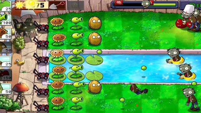 Играем в Plants vs. Zombies. смотреть онлайн