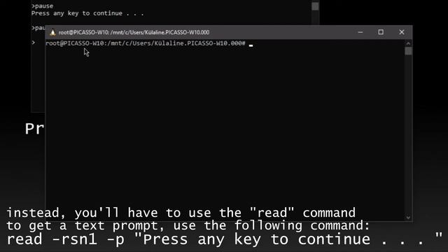 "Press any key to continue . . . " message in bash shell смотреть онлайн