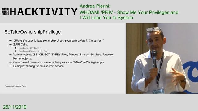 Andrea Pierini - WHOAMI /PRIV - Show Me Your Privileges and I Will Lead You to System смотреть онлайн