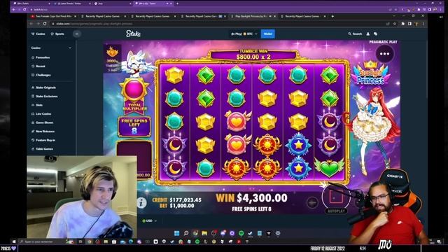 MisterMV parle des casinos sur Twitch avec xQc en fond смотреть онлайн