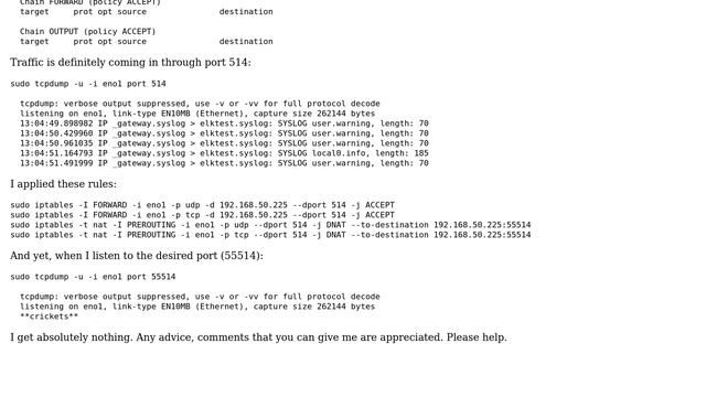 IPtables not forwarding user error смотреть онлайн