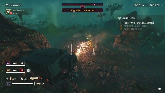 EXO-45 Patriot Mech Gameplay - HELLDIVERS 2 смотреть онлайн
