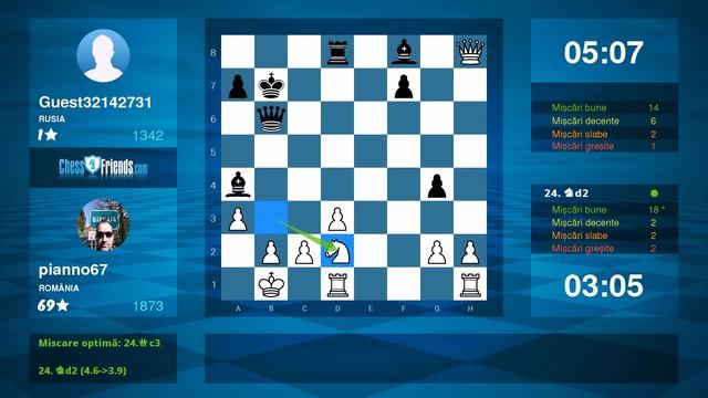 Chess Game Analysis: pianno67 - Guest32142731 : 1-0 (By ChessFriends.com) смотреть онлайн