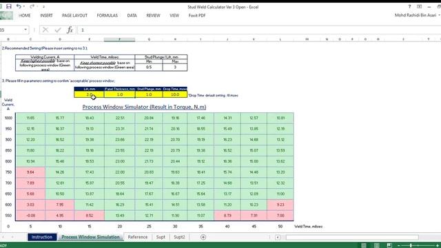 Drawn Arc Stud Welding Process Window Simulator смотреть онлайн
