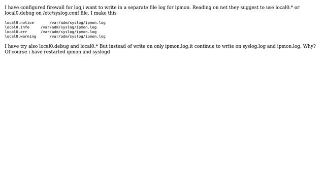 Unix & Linux: hpux: ipmon on syslog.log смотреть онлайн