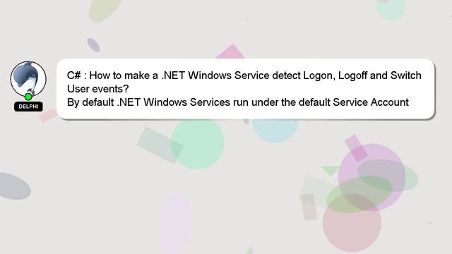 C# : How to make a .NET Windows Service detect Logon, Logoff and Switch User events? смотреть онлайн
