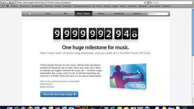 The iTunes store reaches 10 billion downloads!! смотреть онлайн