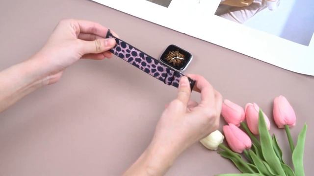 Shiny Stretchy Leopard Apple Watch Band. смотреть онлайн