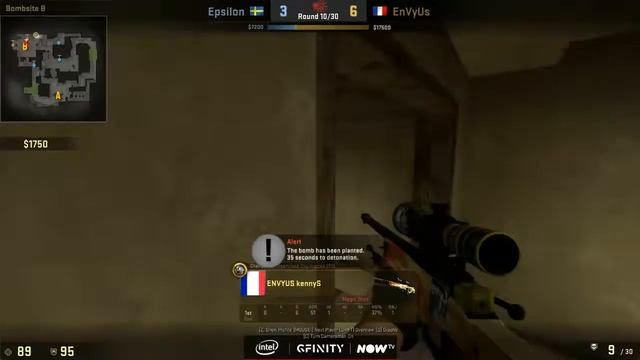 CS GO POV EnvyUs kennyS vs Epsilon mirage @ Gfinity CS GO Invitational 2016 смотреть онлайн