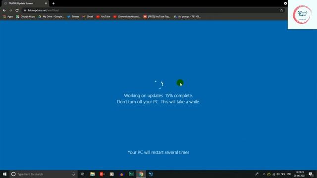 Windows 10 update screen prank | Fake Update Screen Saver Prank | смотреть онлайн