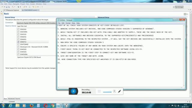 DSK c6713 BASIC C PROGRAMS PROCESS USING CCSTUDIO VERSION-5.5 смотреть онлайн