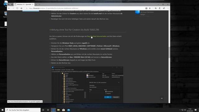 Windows 10 2004 - Sperrbildschirm / Lockscreen deaktivieren - Home und Pro Version |4K смотреть онлайн