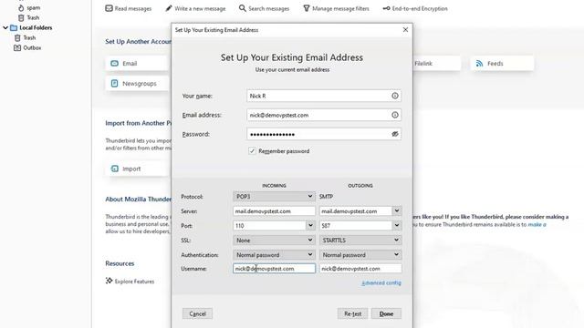 How to configure a POP 3 email account in Thunderbird with non ssl? смотреть онлайн