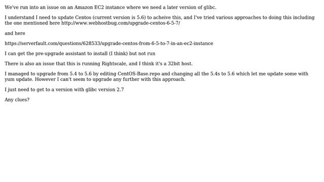 DevOps & SysAdmins: Update Amazon EC2 Rightscale Centos for latest GLIBC смотреть онлайн